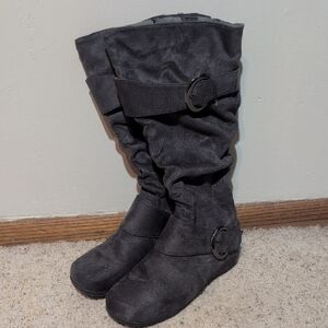 Journee Collection Charcoal Over the Knee Boots